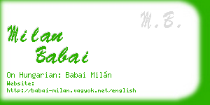 milan babai business card